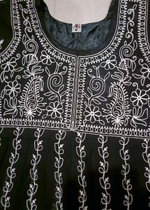 Black Embroidered Gown