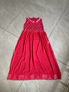 Rose Colour Ethnic Dress