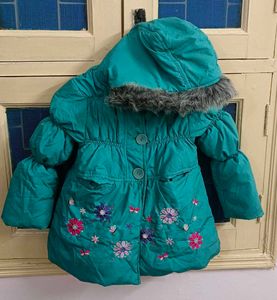 Blue Puffer Jacket For Girls 💙