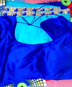 Teal &amp; Blue Saree with Blouse💙💙💙💙