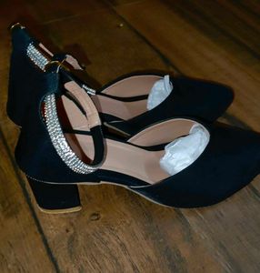 Elegant Black Ankle Strap Heels