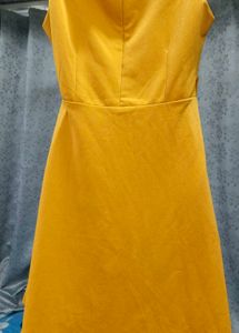 Mustard Cut-Out Skater Dress