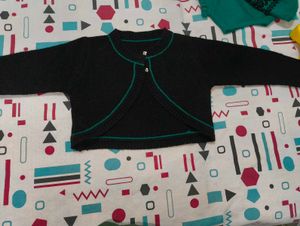 Girls&#39; Green Knit Dress &amp; Shrug