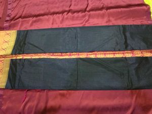 Elegant Navy Blue Silk Saree