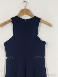 Plain Blue Sleeveless With Back Zip Jumpsuits (Women&#39;s)