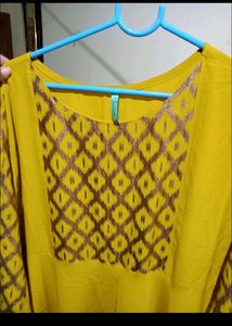 Yellow Crepe Kirta