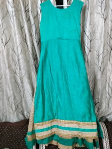 Beautiful Peacock Green Ethnic Dress With Dupatta
