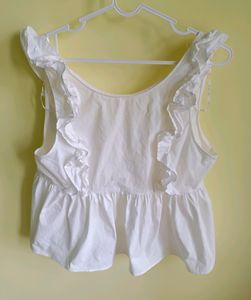 🎀 Zara Ruffled Peplum Pinteresty Top🍒