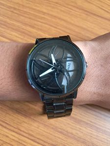 Black Metal Rotating Wheel Inside The Watch Trendw