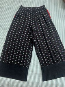 Floral Print Black Palazzo