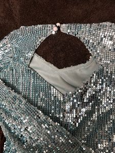 Blue Sequin mini Dress For Party