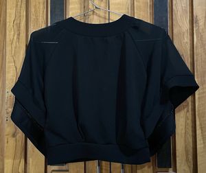 Black Sheer Short Sleeve Top