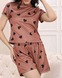 Heart Print Pajama Set