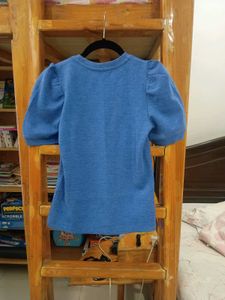 Blue Puff Sleeve Top Only Brand