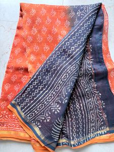 Orange Printed Dupatta