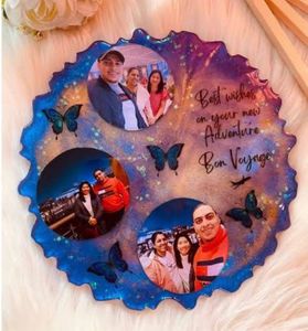 6 Inch Resin Photo Frame With Wooden Stand