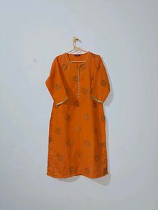 Libas Orange Floral Kurta