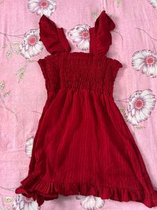 Red Ruffle Mini Dress