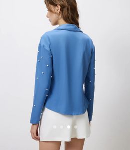 Blue Pearl Embellished Shirt