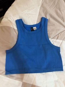 Blue Crop Tank Top