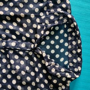 Navy Polka Dot Sleeveless Blouse