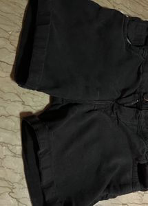 Black Denim Shorts