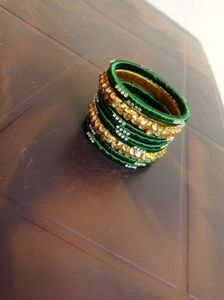 Green &amp; Gold Bangle Set
