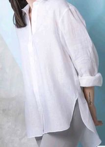 White Cotton  Loose Shirt
