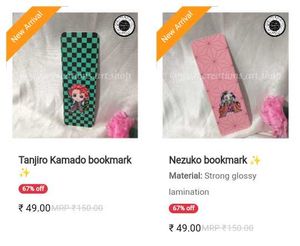 Set Of 2 Anime Bookmarks - Demon Slayer