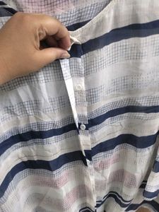 Point Zero Striped Tie-Front Blouse