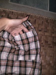 Check Brown White Pant
