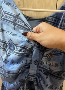 Blue Patterned Tank Top