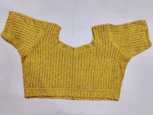 Attractive Golden Blouse At Lowest Price 🌟💥