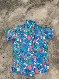 Cartoon Print Short Sleeve Shirt