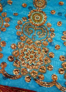 2 Combo Saree Embroidered Blue &amp; Gold Sare