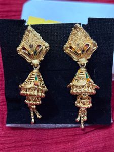 Gold Jhumka Earrings