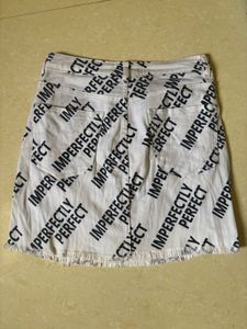 White Denim Skirt