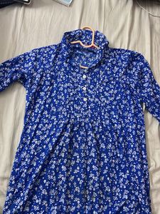 Blue Floral Print Top