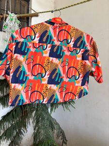 Funky Patterned Cropped Shirt