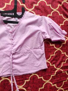 Lilac V-Neck Blouse