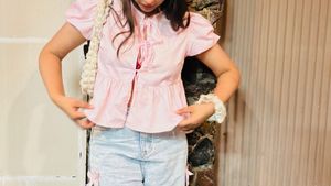 Pink Peplum Tie-Front Top