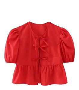 🎀Pinterest Red Bow Tie Top