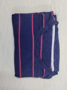 Coral &#39;Future&#39; Graphic and Blue Striped tee