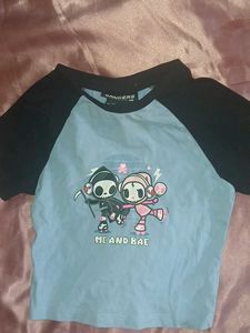 Blue Graphic Print Top