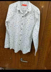 Floral Print White Casual Shirt