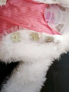 Pink Dress with Fur Bolero