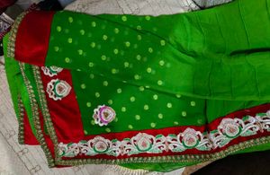 Green Embellished Saree