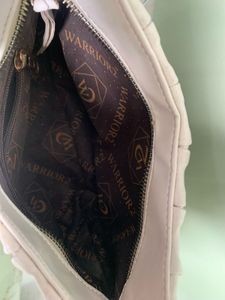 White Ruched Shoulder Bag