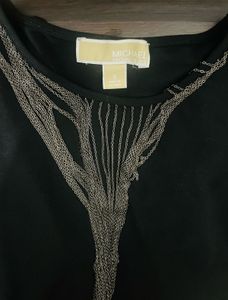 Michael Kors Black Rhinestone Fringe Dress