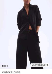 Elegant Black V-Neck Blouse